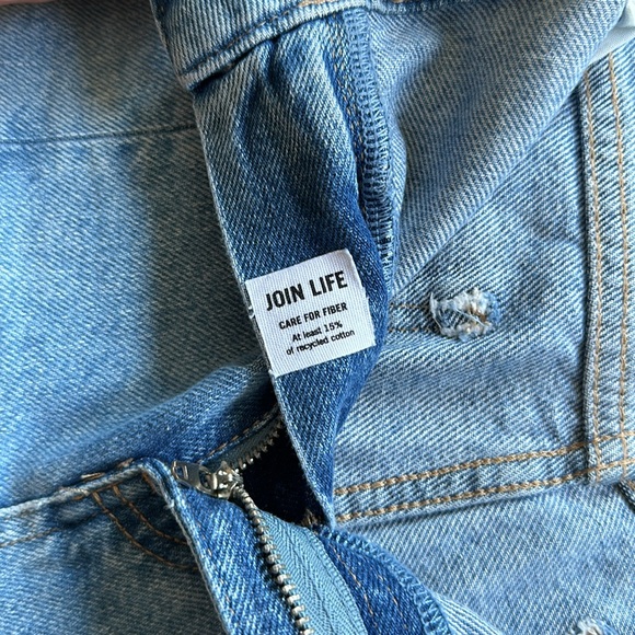 BERSHKA DENIM High Rise Straight Distressed Jeans - Picture 7 of 8